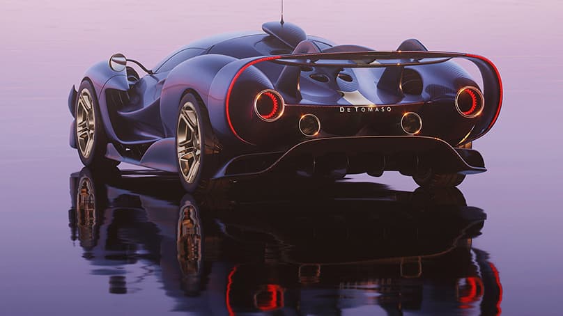 De Tomaso P900 — Track-focused hypercar hero photograph