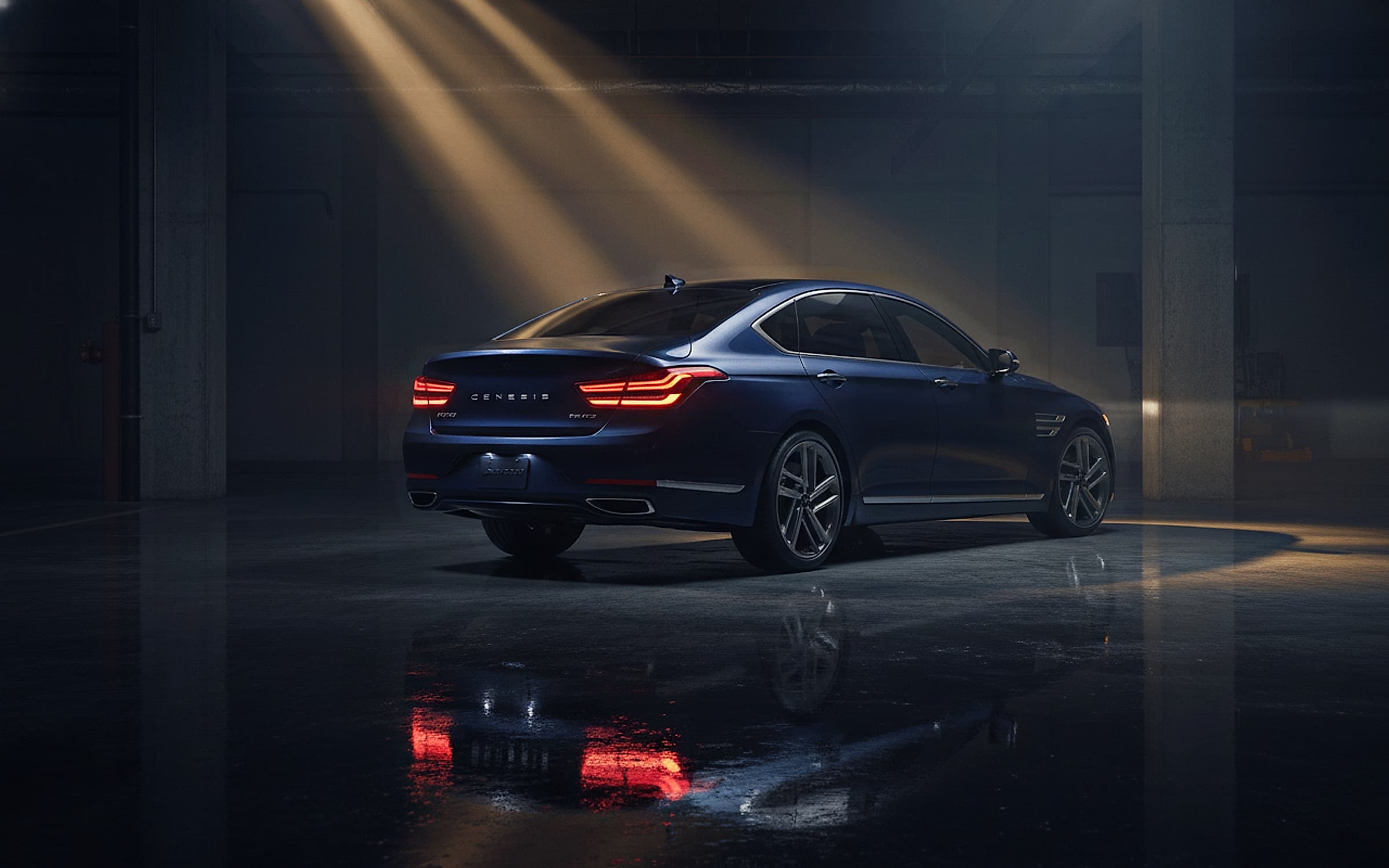 Genesis G80 Magma — Performance luxury sport sedan hero photograph